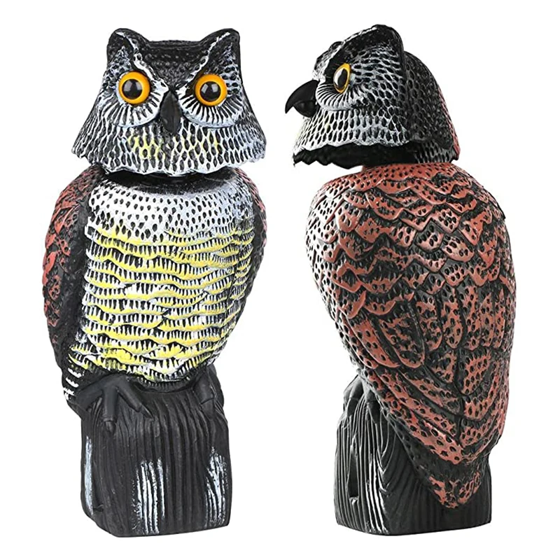 

Outdoor Bird Scarer Plastic Owl Scarecrow Rotating Head Owl Prowler Decoy Pest Repellent Pest Control Garden Protector Ornaments