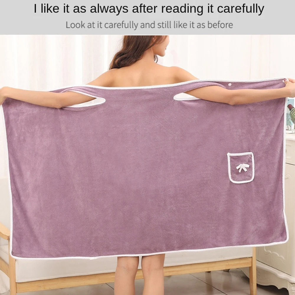 Bath Towels 140x80cm Wearable Coral Fleece Women Bath Skirt Absorbent Sling Skirt Shower Quick Dry