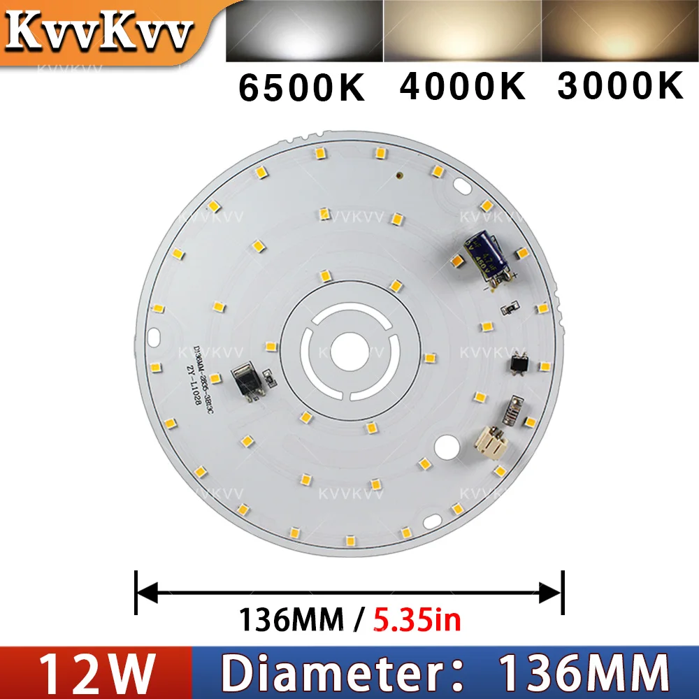 AC220V 스마트 IC LED 전구 램프 드라이버리스 SMD 2835 칩 빈 라이트 자연광 6W 12W 15W 샹들리에 천장 DIY 수리용