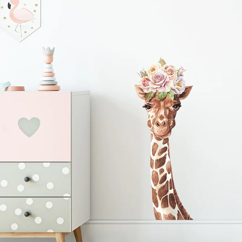 Lovely Giraffe Removable Wall Stickers Home PVC Decals Mural for Nursery Kids Baby Bedroom Living Room Wallpaper Decor