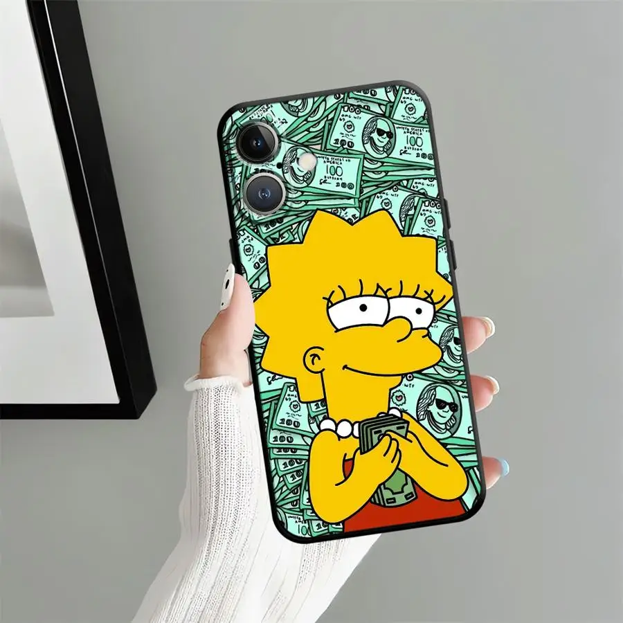 Black Soft Phone Cover with Funny Homer Simpson Design