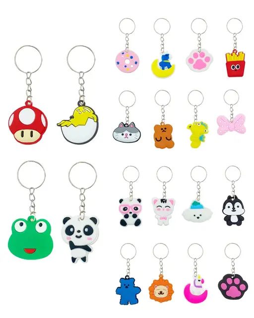 100pcs Anime Keychain for Kids Cartoon Party Favors Mini Cute Keyring for Classroom Prizes Birthday Christmas Party Favors Gift 1