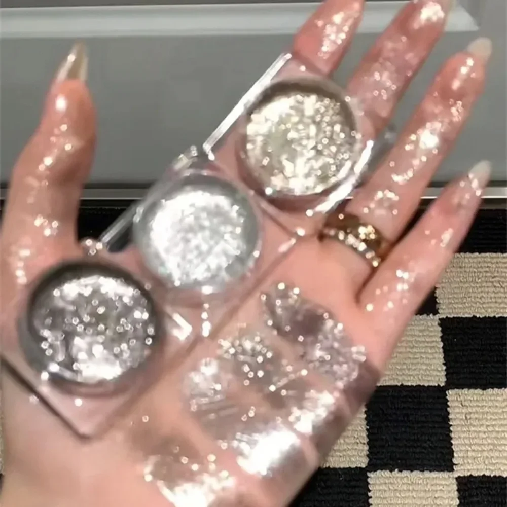 Schimmernder Glitzer Punk Smoky Black Lidschatten Glanz Highlighter Make-up Gel Gesicht und Körper Aufhellen Silber Natürliches Konturieren Make-up_voghion.com