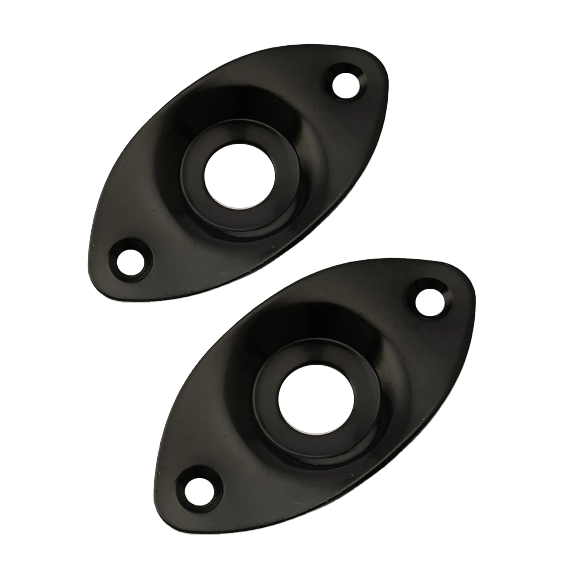 

Musiclily Oval Guitar Jack Plate, Black (2 Pieces)