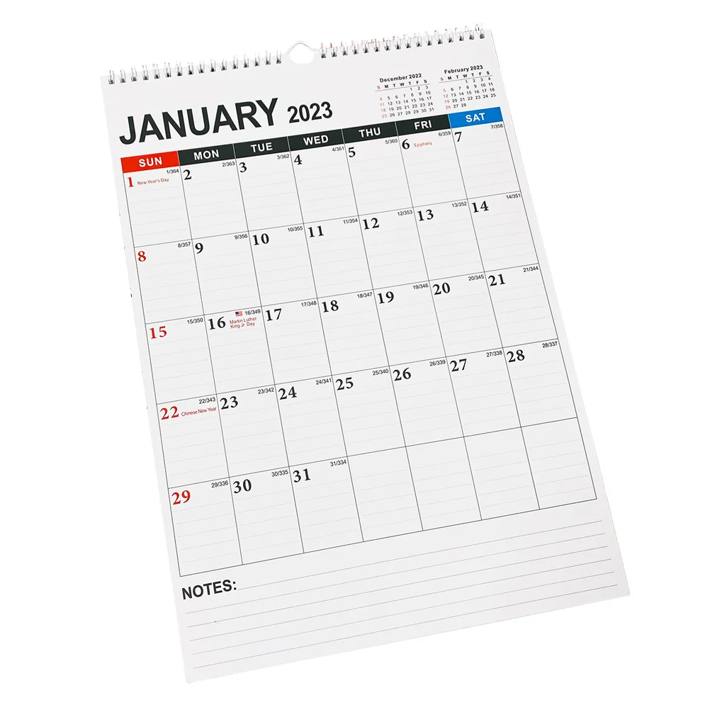 

English Planner Calendar Multi-function Hanging Planning Calendar Monthly Coil Calendar