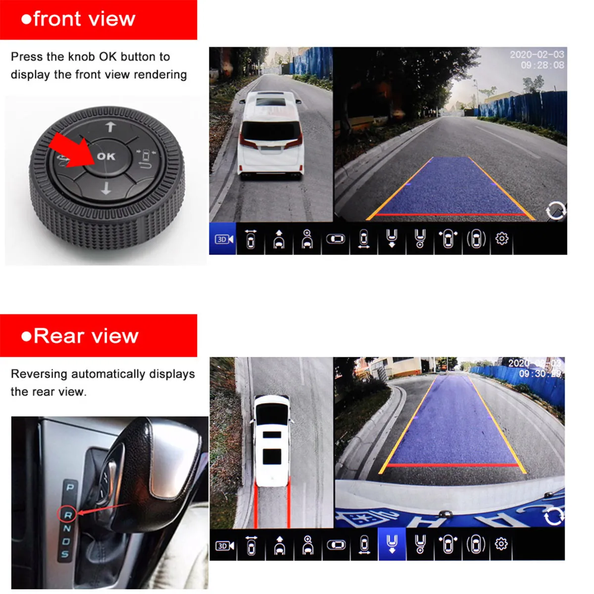 AI AHD 1080P 4K 3.5 D 360 degrees Car Surround View System Bird's-eye Panoramic View 4 Camera Video Recorder Car DVR for SUV 12V 360 panoramic camera 360 degree camera