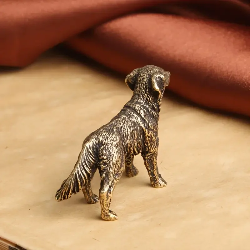 Lucky Shepherd Dog Messingfigur – Sternzeichen-inspirierte Schreibtischdekoration für Reichtum, Anziehung, Teehaustier und Heimdekoration – Detail 6