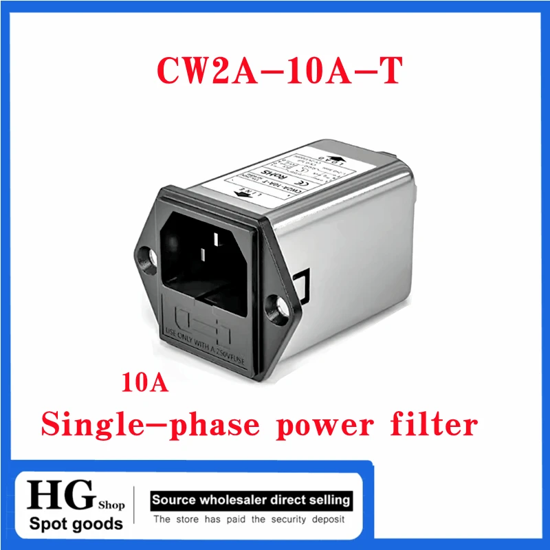 1PCS Power Filter 220V Socket Type CW1D-1A/3a/6A/10a-t AC 220V Single Phase - Bu