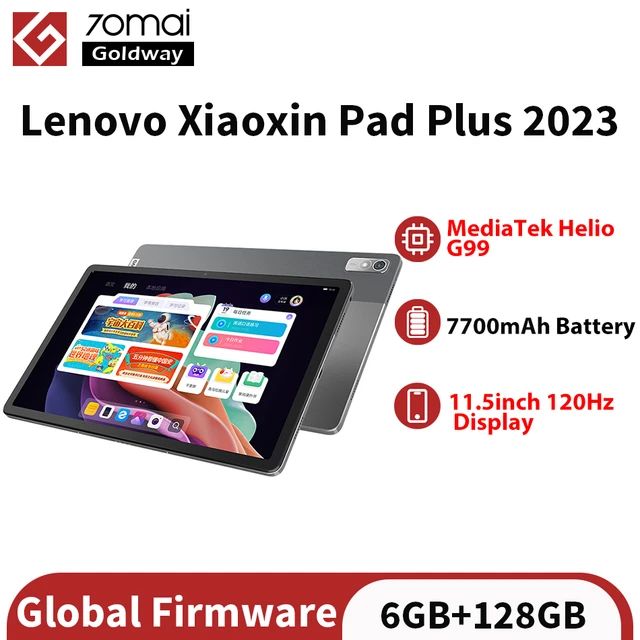 Lenovo Xiaoxin Pad Plus 2023 11,5 pouces 2K écran tactile 6 Go + 128 Go  Android 12 tablettes WiFi 7700 mAh batterie bureau tablette d'apprentissage  