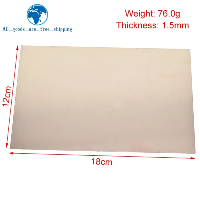 TZT 1/2PCS 12x18cm 12*18 단면 구리 클래드 플레이트 Diy 키트 라미네이트