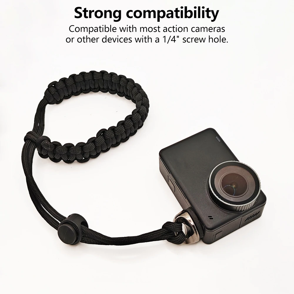 Braided Nylon Wrist Strap Safety Rope with 1/4 Screw Attachment