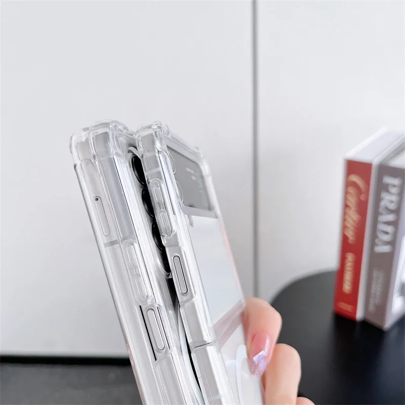 For Magsafe Magnetic Clear Case For Samsung Galaxy Z Flip 5 Z Flip 4 Z Flip 3 Transparent Wireless Charging Funda For Z Flip 5 4