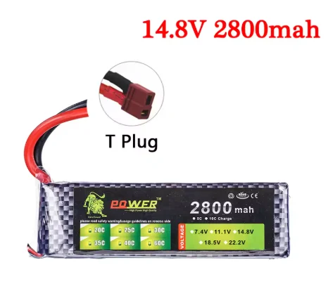 Batterie LiPo 7.4V 11.1V 14.8V 2800mAh pour RC Drone Voiture