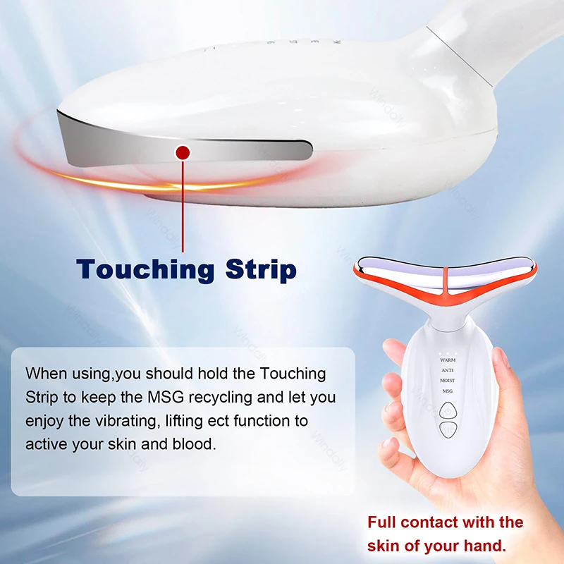 7 Colors Neck Facial Beauty Massager 4 Modes Face Sculpting Tool For Double Chin Skin Care Multifunctional Facial Lifting Device