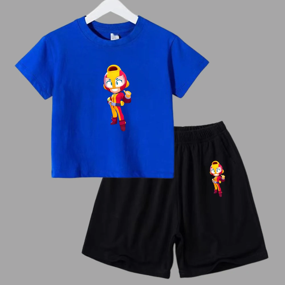 thumbnail image 1 of Juego de verano para niños, lucha, anime, cosplay, traje para niños y adolescentes, ropa de calle, camiseta de manga corta y pantalones cortos, conjunto deportivo de 2 piezas, trajes sueltos, 1 of 4