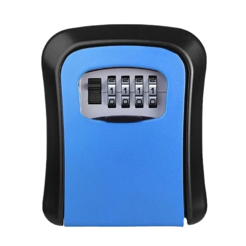 Secure Wall Mount Key Lock Box with 4-Digit Code - Home and Office Key Safe Storage Organizer