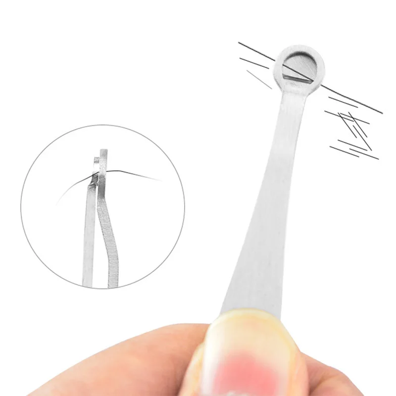Nose Hair Trimming Tweezers Round Tip Nose Trimmer Stainless Steel Facial Trimming Makeup Scissors Trimmer Beard Removal Tweezer
