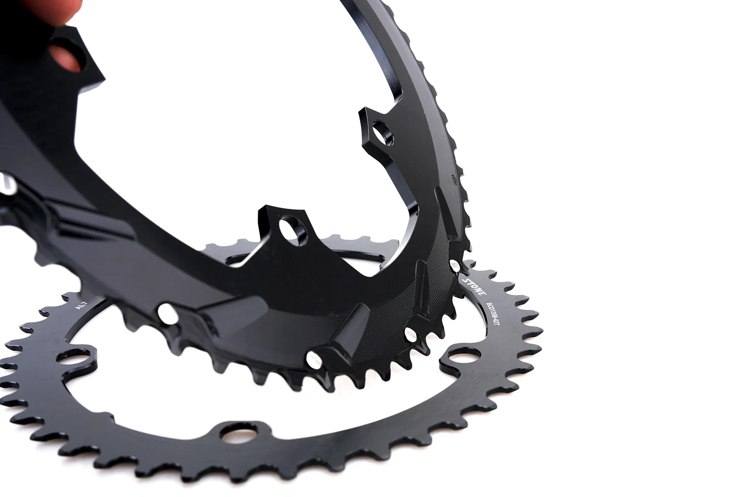 STONE Doppelkettenblatt BCD130 130 mm 5 Arme für Rotor Eston Road Folding Minivelo Bikes Kurbeln Super Kettenblatt – Detail 10