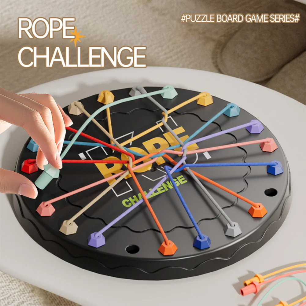 Kid Rope Knots Puzzle Social Board Game for Logic Thinking Challenge