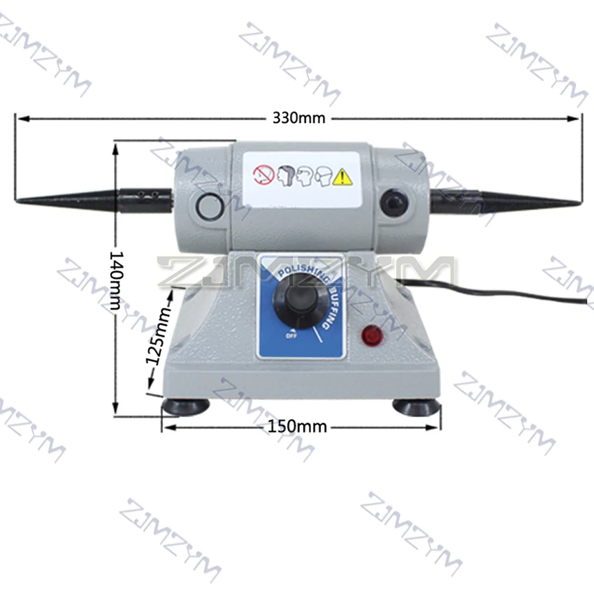 7000RPM Jewelry Polishing Machine Tabletop Polisher Double-Head Grinding Machine for DIY Jade Metal Small Power Adjustable Speed