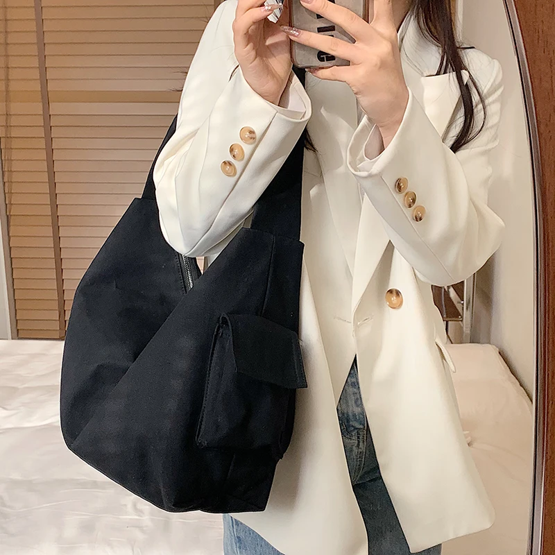 VeryMe For Women Canvas Large Capacity Bucket Bags Popular Simple Female Shopping Pack Casual Ladies Travel Handbags Bolsos Cubo