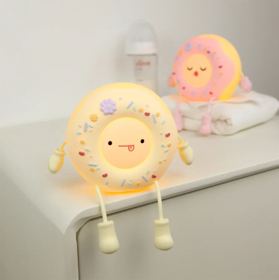 충전식 USB 테이블 램프 LED 야간 조명 장식, 침실 생일 크리스마스, 아이 선물, 케이크 도넛, 귀여운 음식 야간 조명