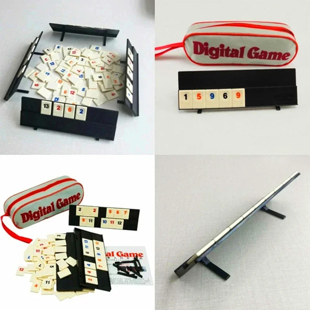 Fast Moving Rummy Tile Classic Board Game 2-4 People Israel Mahjong Digital Game Hotest Party Game Portable 4
