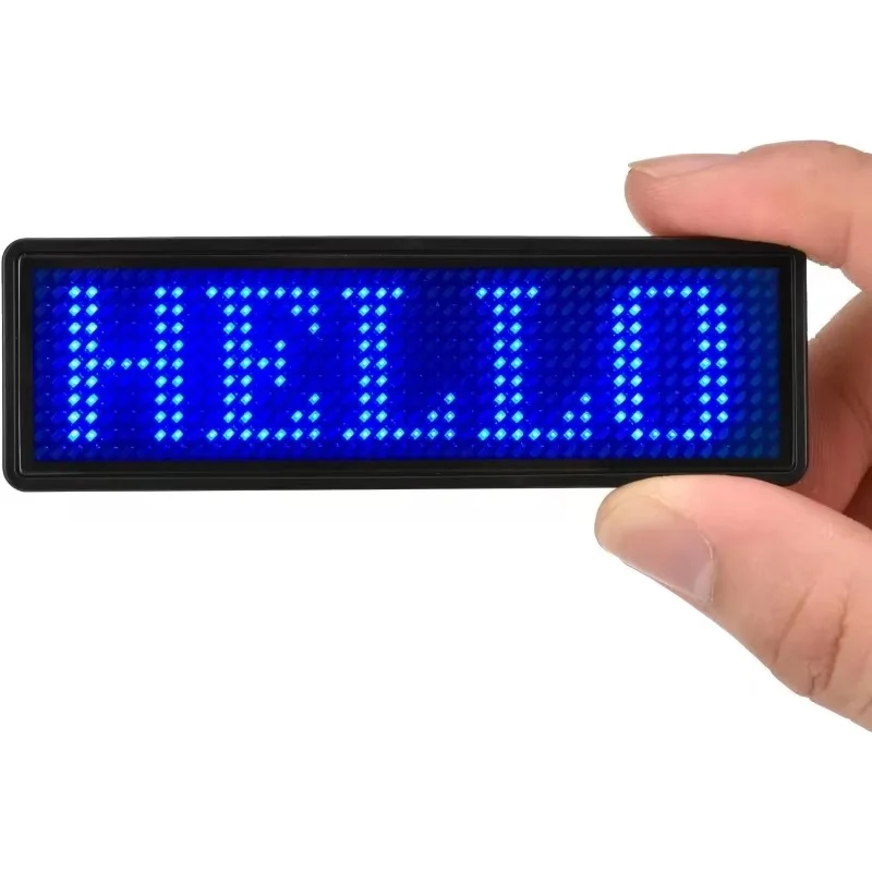 Rechargeable Bluetooth digital LED badge DIY programmable scrolling message board mini LED display name tag