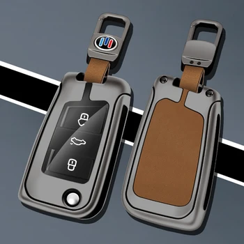 Custodia per chiave a scatto per auto in lega di zinco Shell per VW Volkswagen Golf 7 MK7 Tiguan MK2 per Skoda Octavia A7 Seat Ateca Leon FR 2 Ibiza
