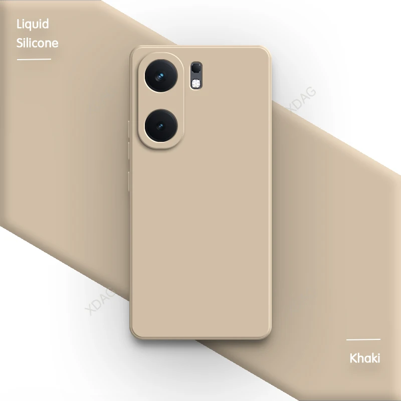 Luxury Soft Square Liquid Silicone Phone Case with Camera Protection