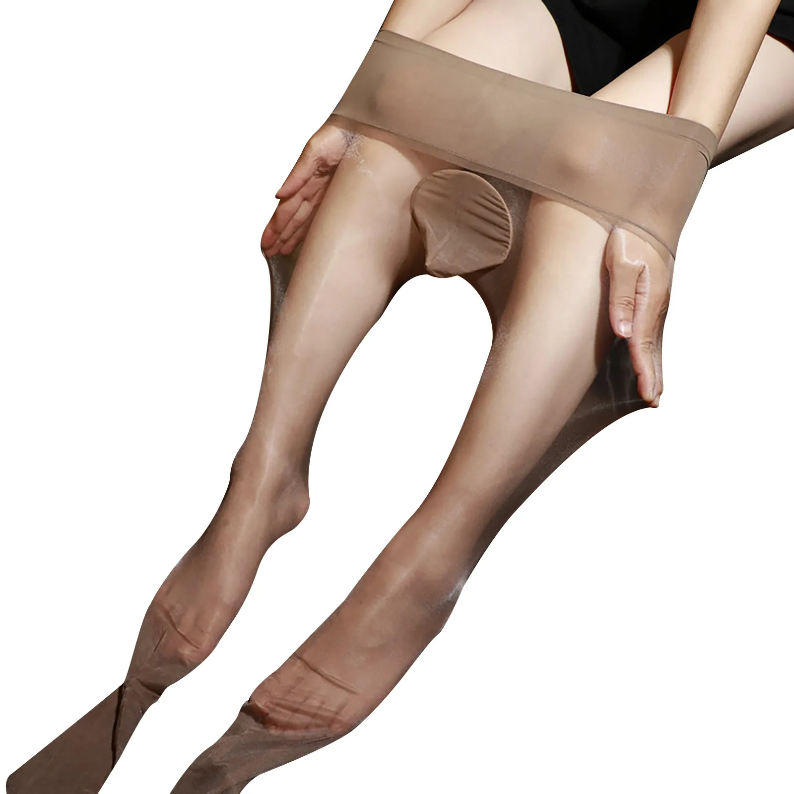 Mens Sexy Lingerie Stockings Silk Transparent Pantyhose Man Lace Embroidery Stockings High Glossy Elastic Hosiery Pantyhose