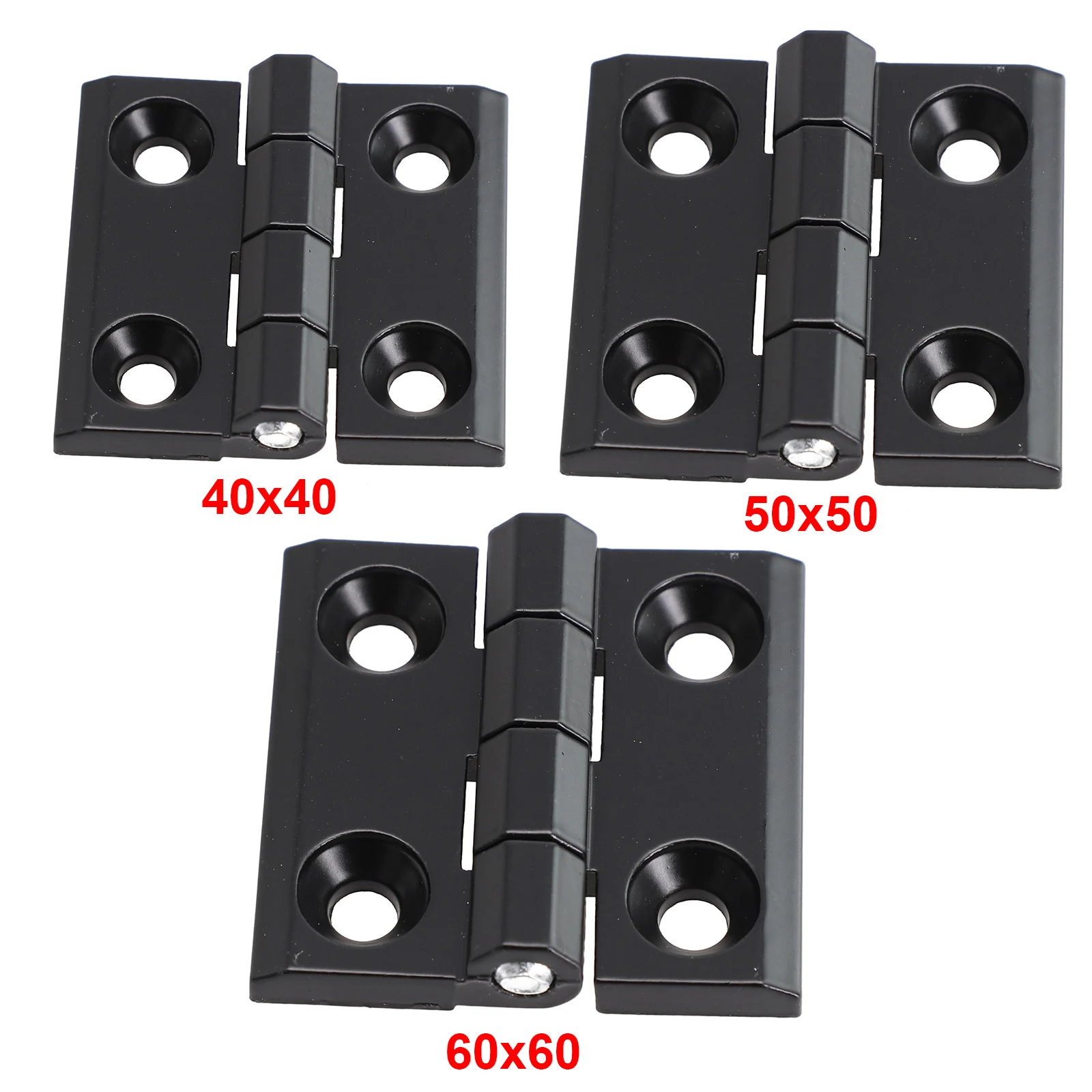 40/50/60Mm Cerniere Di Testa In Metallo Nero Cerniere Per Porte Armadio Scatola In Alluminio Backflap Capannone Hardware Per Porte 1 Pz