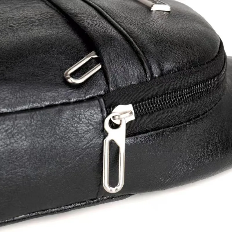 Retro Chest Bag Men's Soft Face Simple Solid Color Shoulder Bag