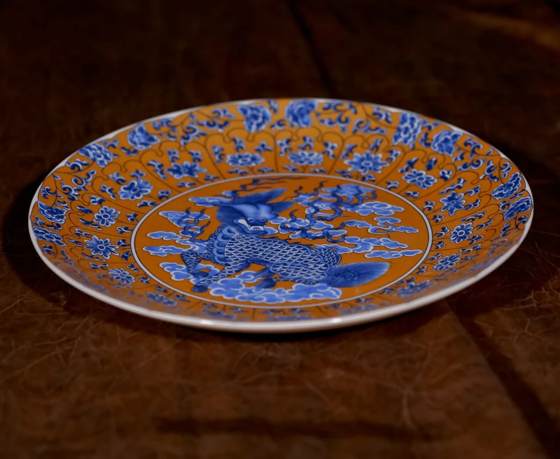 Jingdezhen Ceramic Plate Decoration Hanging Plate Household Crafts Dragon Porcelain Plate Antique Modern Fashion 4