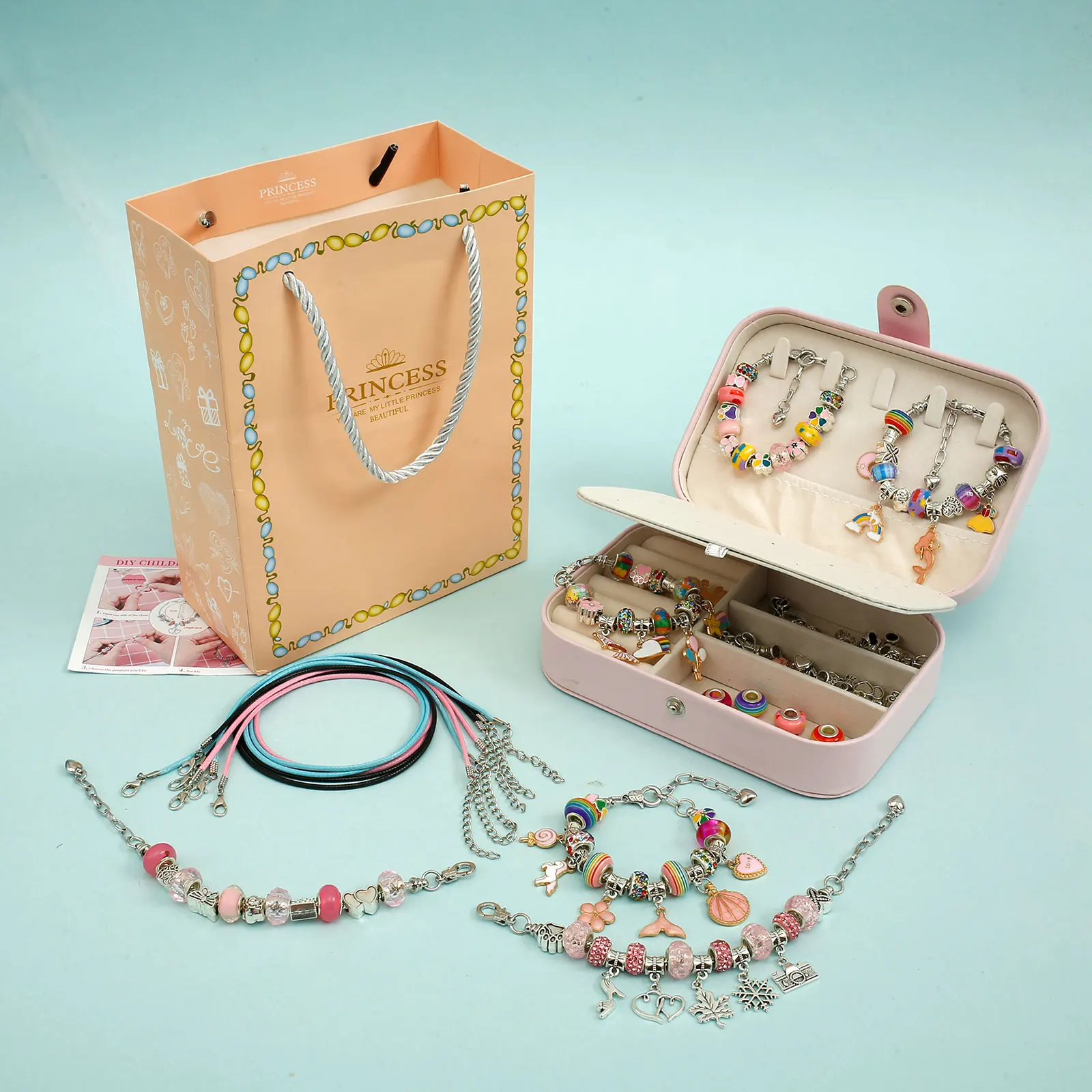 Hysagtek Kit per la creazione di gioielli per ragazze, 120 pezzi, kit