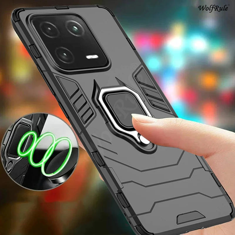 

Чехол для Xiao mi 13 Pro, чехол для mi 13 Pro, противоударный бампер, армированный магнитный металлический чехол с кольцом-держателем для Xiaomi Mi 13 Pro, чехлы