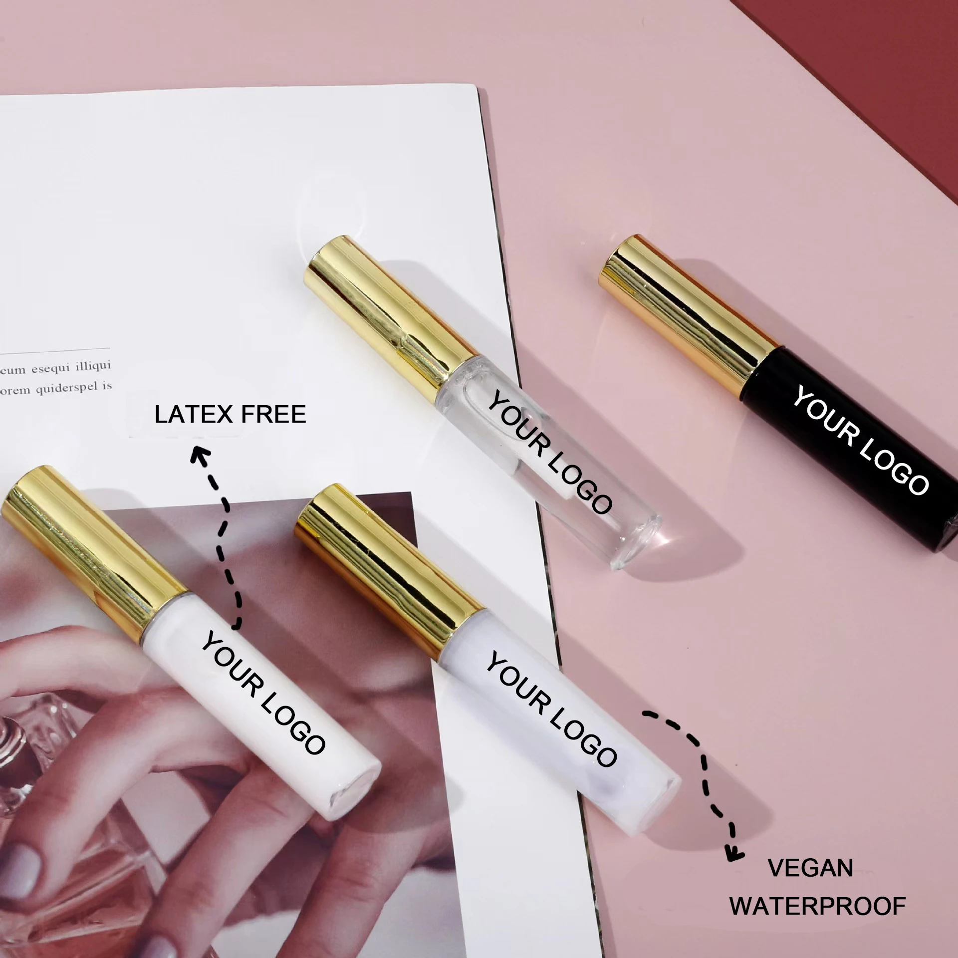 Custom Eyelash Glue Waterproof Quick Dry Adhesive False Lash Glue White