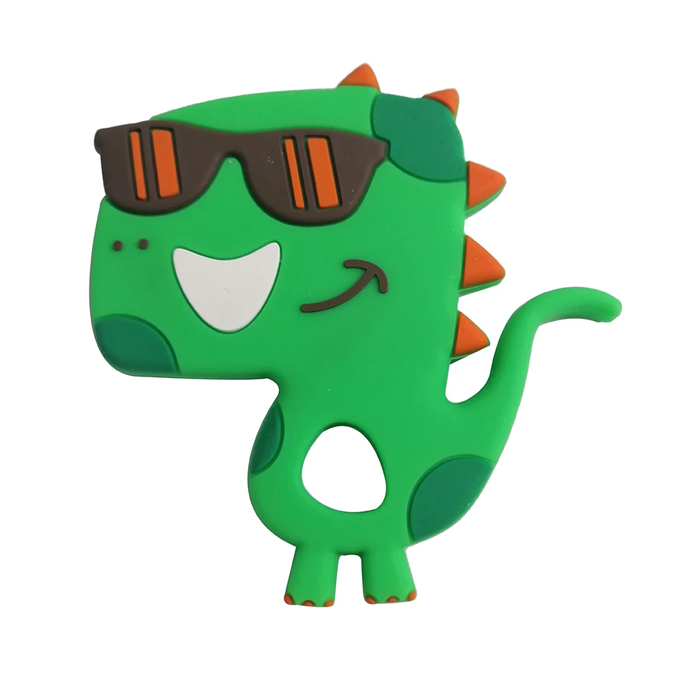 Description Picture 3 of item1pc BPA Free Food Grade Silicone Teethers Cartoon Animals Dinosaur Shaped Pacifier Clips DIY Accessories Baby Teething Baby Care