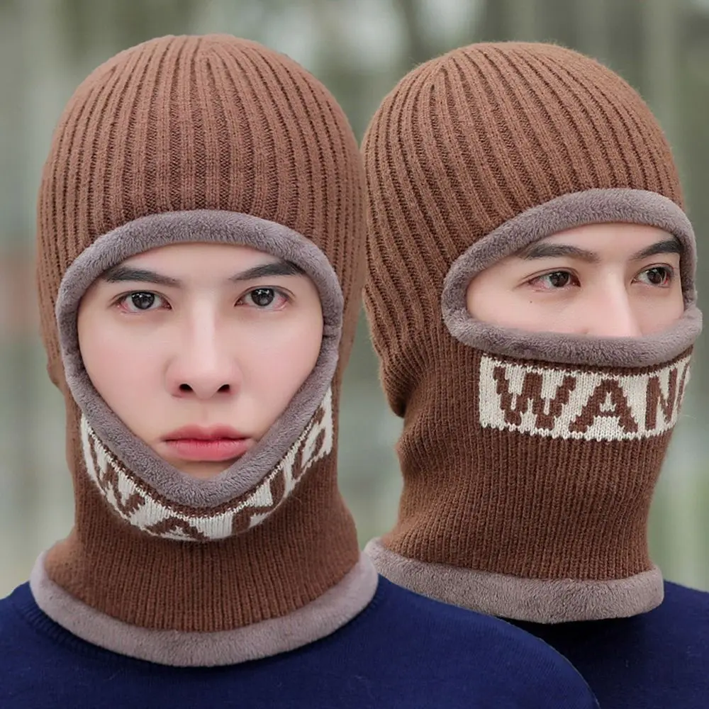 

Thermal Beanie Hat Scarf Winter Warm Fleece Neck Scarf Cap Thickened Soft Knitted Hat Men Women