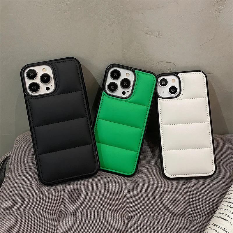 Fashion Trend Down Jacket Cloth Phone Case For Iphone 14 Pro Max 13 12 11 X Xr Xsmax Shockproof Soft Cover