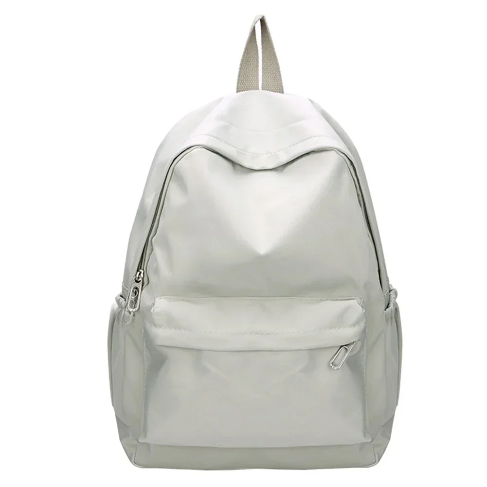 Women Schoolbag Waterproof Large Capacity School Backpack Smooth Zipper Solid Color Teens Girl Casual Daypack Bag Student Supply 8