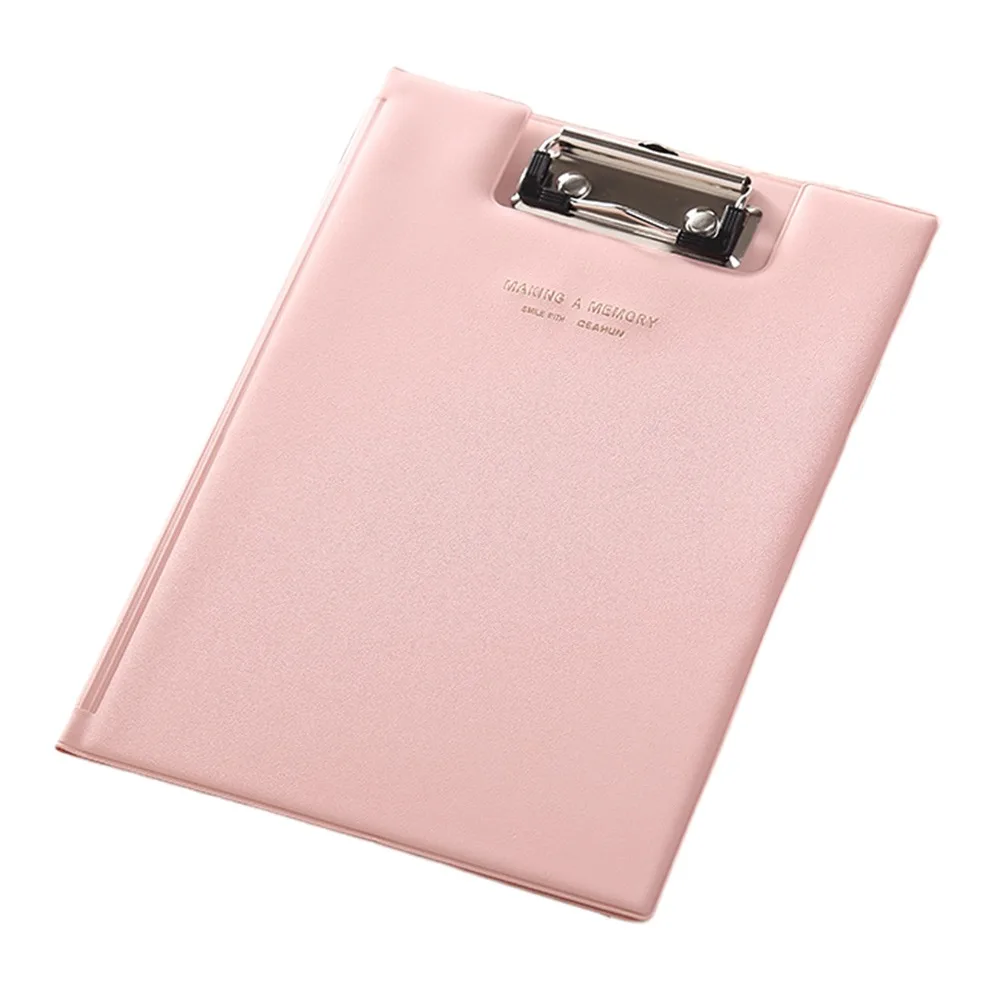 Cartella Portadocumenti Semplice in Pelle PU Colorata A4/A5 con Clipboard Pieghevole per Contratti Studenti