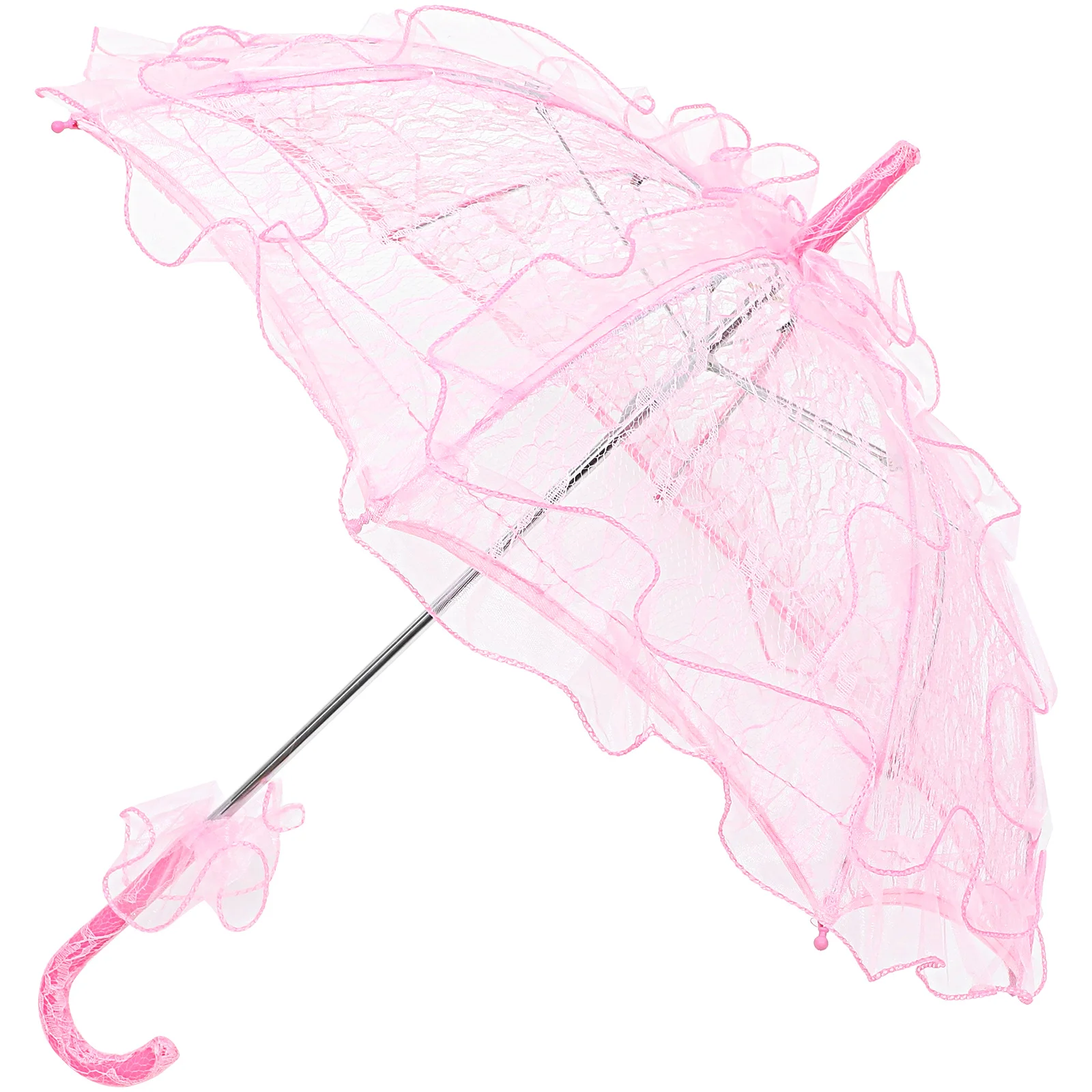 Wedding Umbrella Veil Bridal Shower Props Decorative Umbrellas for Parasol Sunshade Woman Parasols Lace