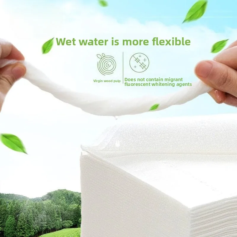 6/18 Packets 3-Ply Water-Absorbing 160 Sheets Household Mix Wood Pulp Tissue Paper Napkins Soft Pack Embossing for Home Use