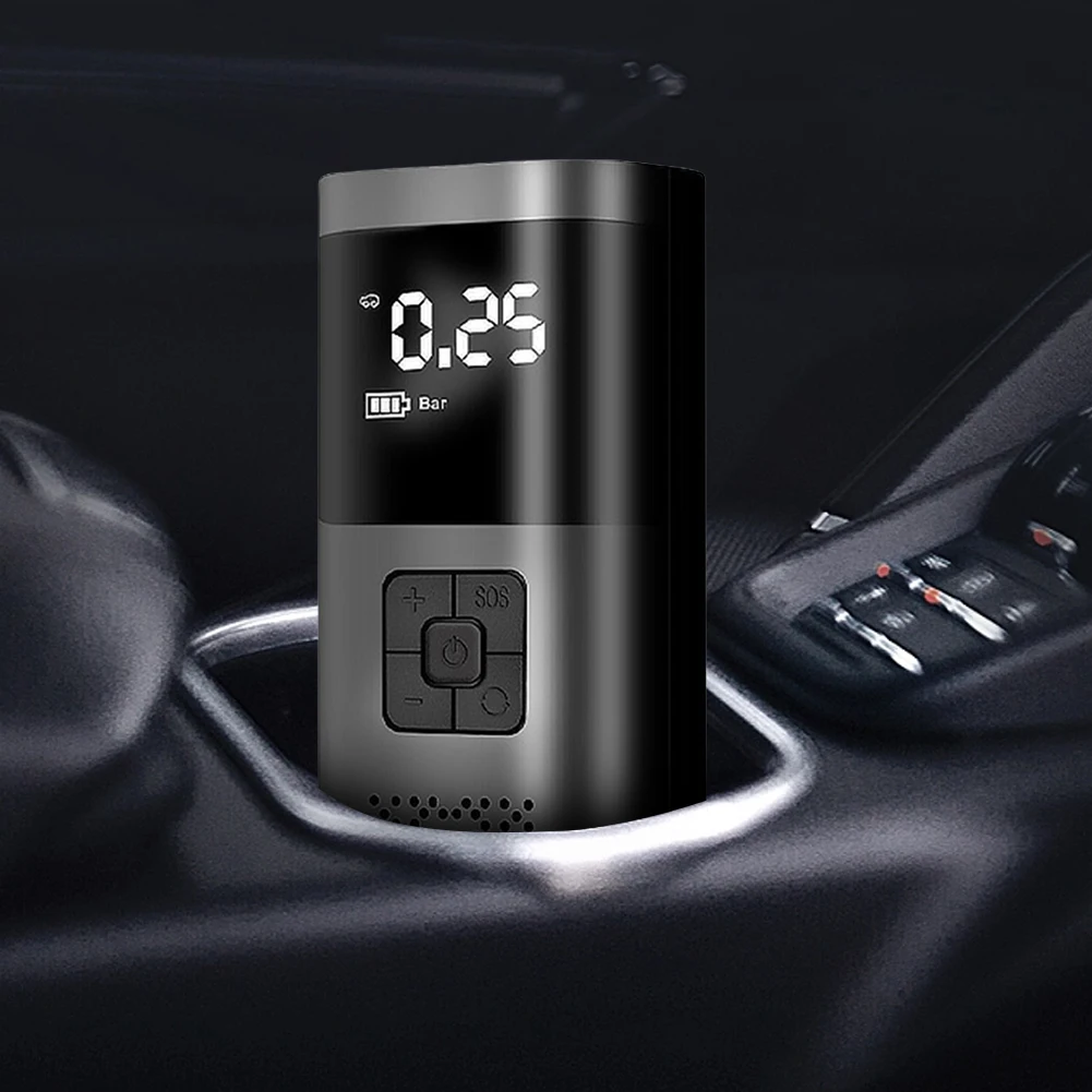 충전식 전기 공기 펌프, 2000mAh * 3 무선 타이어 팽창기, LED 디스플레이, 자동차 모토 바이크용 무선 공기 압축기