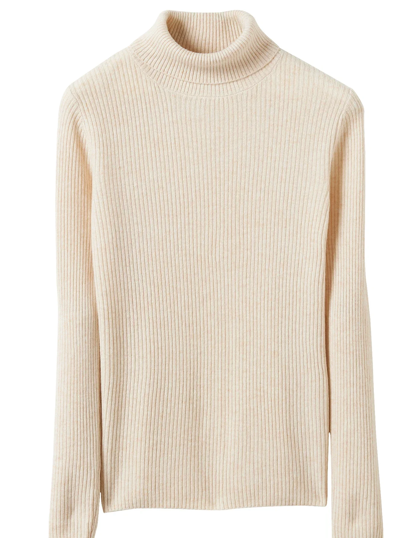 Turtleneck Sweater 100% Wool Sweater Women's Pullovers Long Sleeve Soft Warm 1