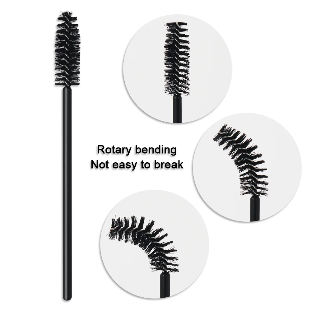 GLAMLASH Premium 50Pcs Disposable Eyelash Extension Cleaning Brush Micro Mascara Wand Lash Eyebrow Brush Applicator Spoolers