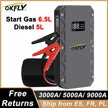 GKFLY Auto Salto di Avviamento 3000A/5000A/9000A 12V Dispositivo di Avviamento Accumulatori E Caricabatterie Di Riserva Batteria Per Auto Caricatore Per Benzolo Diesel Auto Avviamento