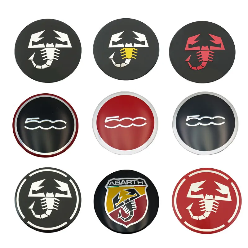 4 Pz/Set 56Mm Car Styling Car Wheels Center Hub Cap Adesivi Per Fiat 500 Italia Abarth 124 125 Scorpion Adesivo Badge Emblem