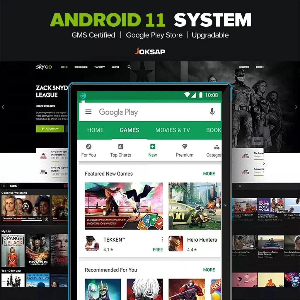 New 5G WIFI 10.1-inch Android Tablet with 4GB RAM  64GB ROM Support for Gaming, Office, and Watching Dramas, Android 11 3
